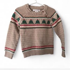 Tommy Bahama Tan Knit Sweater with Festive Pattern